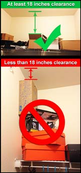 Acceptable and Non-Acceptable Shelf Clearance