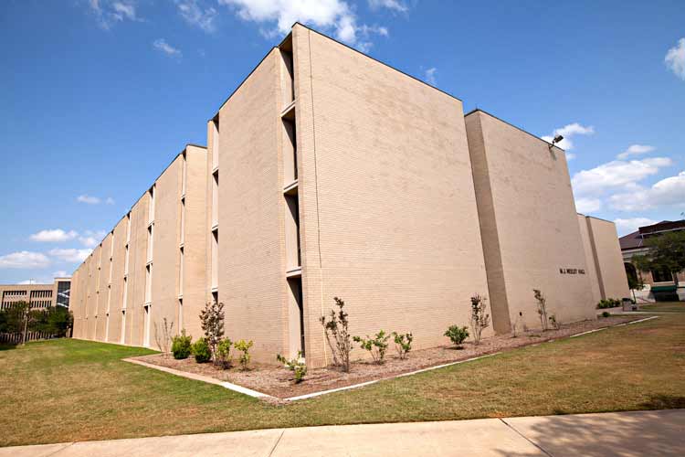 Exterior side view of Neeley Hall.