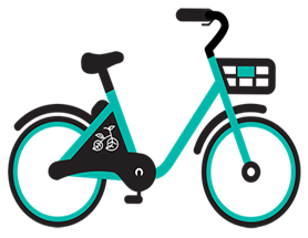 Above: Cartoon image of a VeoRide bike